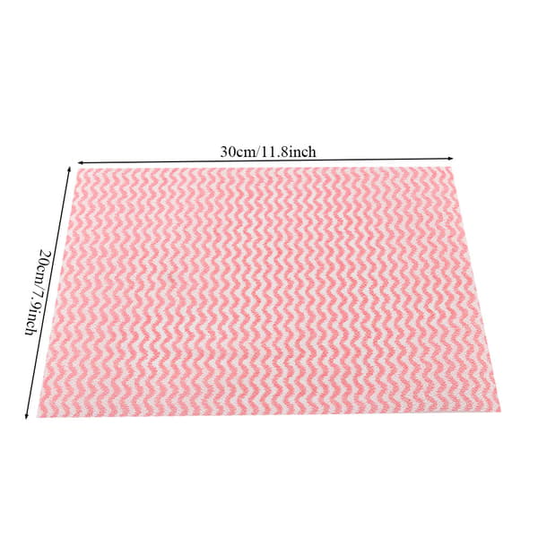50 st engångs non-stick olja non-woven dammvippa disktrasa handduk för kök (röd)