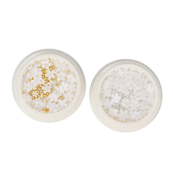 Nail art 3D - blomformade manikyrdekorationer för nagelsalong guld silver
