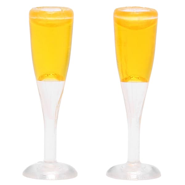2 st Dockskåp Champagneglas Modell Miniatyr Bar Pub Champagnekopp Leksakstillbehör Champagneglas