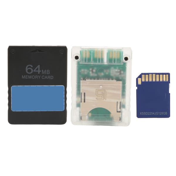 Spilkortadapter Universal til MX4SIO-læser med 128G lagerkort 64MB FMCBV1.966-kort til PS2 Fat-konsoller