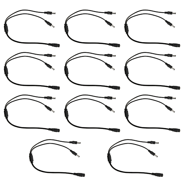 10 stk 12V 1V2 Sikkerhedsmonitor DC Strømforsyning Splitter Adapter Connector Kabelledning