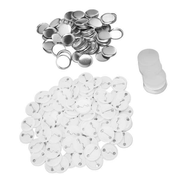 100 set Pin Back Button Delar Rund Form Metall Back Pin DIY Blank Button Badge Delar Set för Klädryggsäckar 25 mm/1.0in