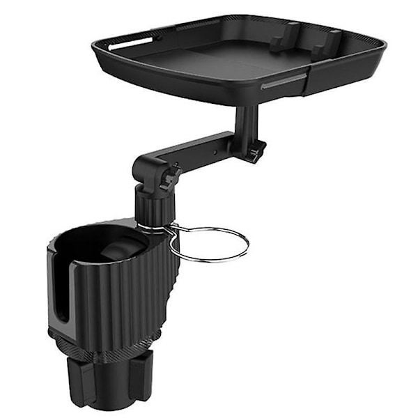 Adjustable Car Cup Holder with Swivel Tray - Detachable Food Table for Travel, Eating