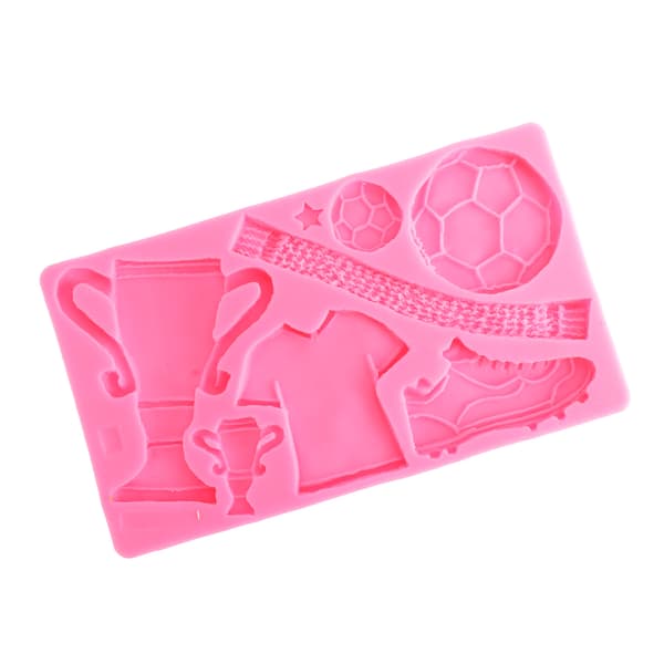 Fotballtrofé Silikon Fondantformer Klær Sko Kake Sjokoladeform DIY Bakeform Rosa