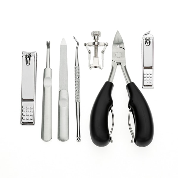 7 stk Manicure Sæt Rustfrit Stål Manicure Pedicure Kit Grooming Kit Negleklippere