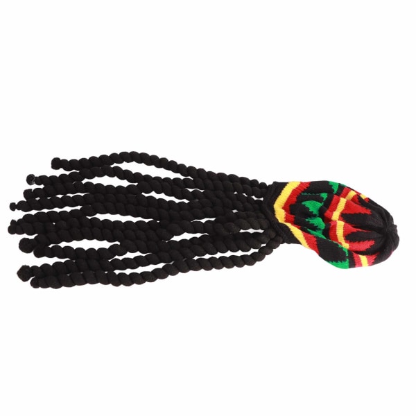 Dreadlocks paryk hat åndbar strik baskerhat med lang sort dreadlocks paryk til sommer vinter halloween fest