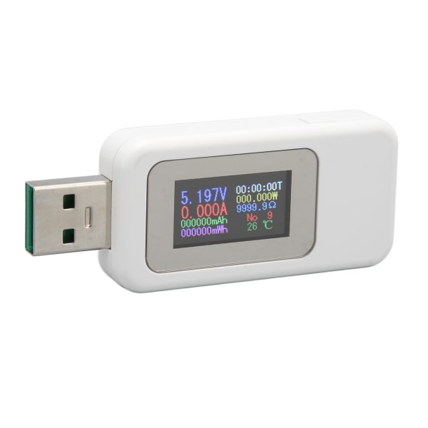 USB Tester 0‑6.5A Strøm 4‑30V spænding Farveskærm USB Tester Multimeter til mobiltelefon