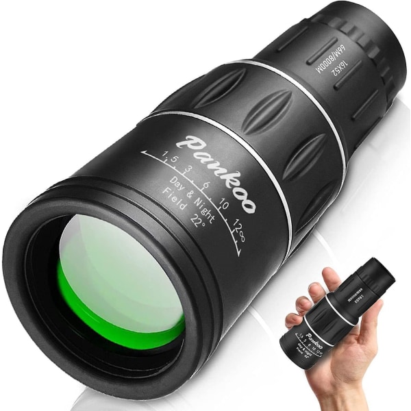 16x52 kompakt kikare med dubbelfokus med HD-monokularteleskop - perfekt för golf, camping, vandring, fiske