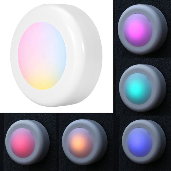 Trådløs LED Puck Light RGB 12 Farver Dæmpbar Nat Hall Lampe