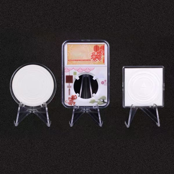 12 st Mini Akryl Displayställ Transparent Mynt Display Staffli för Hem Butiksutställningar