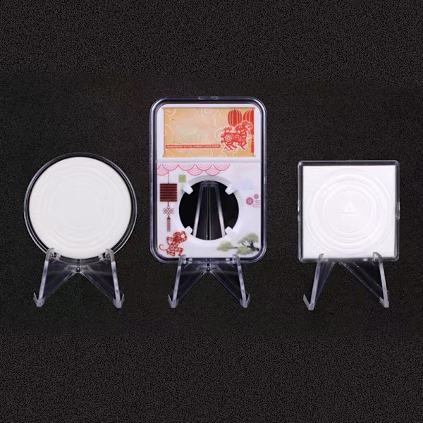 12 stk. Mini Akryl Display Stander Transparent Mønt Display Staffeli til Hjem Butik Udstillinger