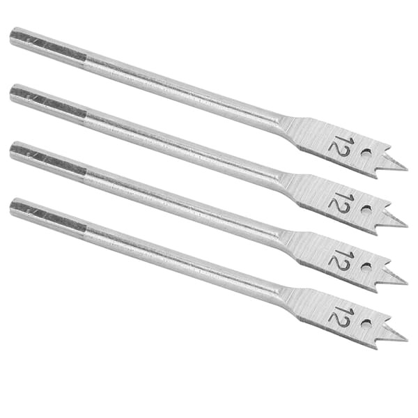 4 stk. Spade Bor Bitsæt Paddle Flade Bits Højkarbonstål Træbearbejdning Håndværktøj Hardware 12mm