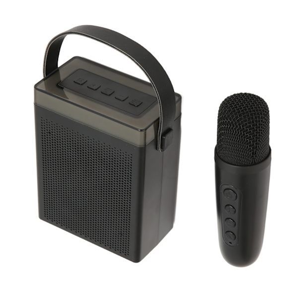 Karaoke-maskin Multifunktionell RGB-belysning Bärbar Bluetooth-högtalare med 2 trådlösa mikrofoner för vuxna och barn Svart
