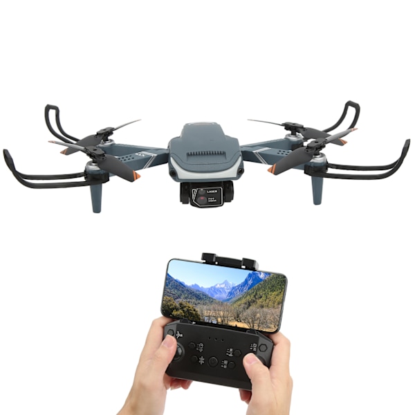 XT9 4K Quadcopter taittuva optinen virtaussuuntaus Quadcopter RC Drone Anti Interference 2.4GHz 4 kanavaa tummanharmaa