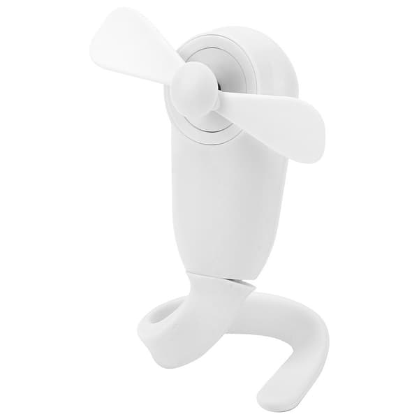 Elektrisk alsidig lille bærbar ventilator USB genopladelig håndholdt multifunktionel køler Hvid