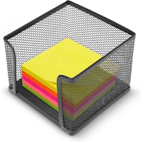 Skrivbordsorganisatör i Mesh, Trådnäts Memo Box Kontor Företag Sticky Note Box 10.4x10.4x7.9cm