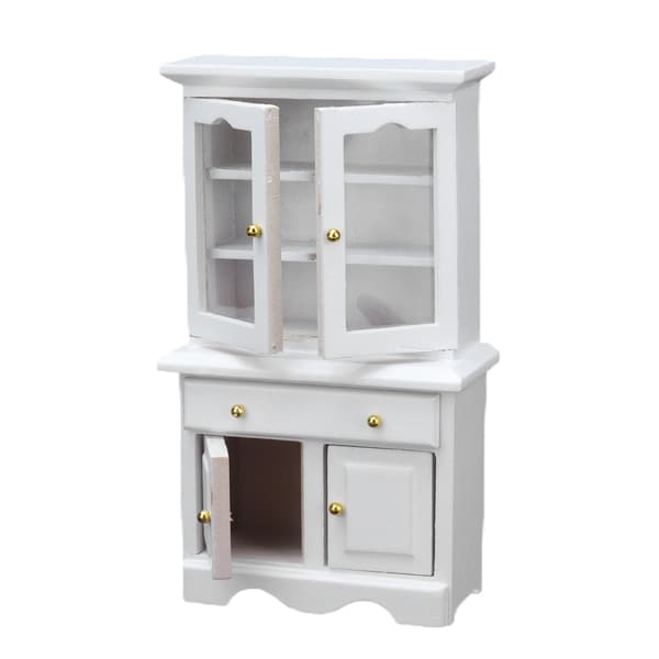 1:12 Dukkehus Skap Tre Miniatyr Skap Møbler Dekorasjon Tilbehør Hvit