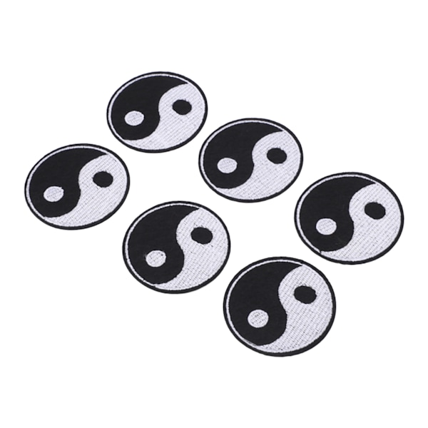 6 stk. Yin Yang-patch Tai Chi-mønster DIY-tøjpatches Individualisering Bomulds-syninger Patches til skjortepakke Hat Tegnebog
