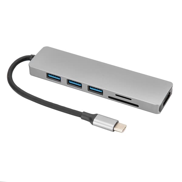 6 i 1 Type-C til HD Multimedia Interface Hub Adapter Konverter USB3.0 Video Audio Interface