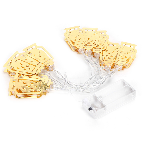 10LED Kerosene Lampeformede Lysguirlander Dekorative Lysguirlander til Ramadan Eid Indretning