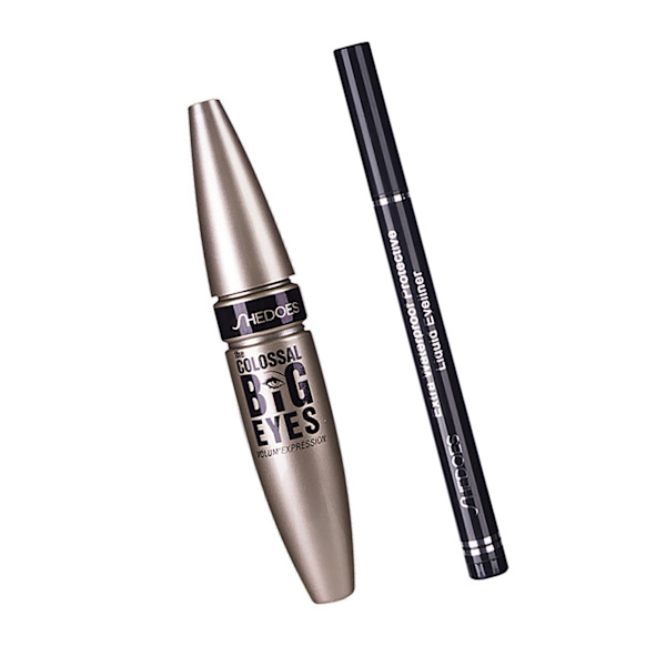 Ripsiväri ja Eyeliner Set Hienkestävä Pitkäkestoinen Vedenpitävä 10 ml Ripsiväri ja Eyeliner Pen silmämeikkiä varten