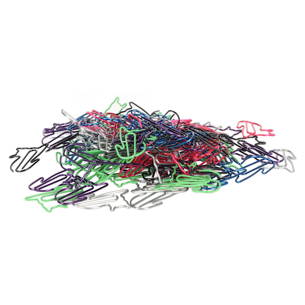 100 stk. Fancy Paperclips Dyre Stil Assorterede Farver Dækket Tråd Søde Papirclips til Hjem Skole Kontor