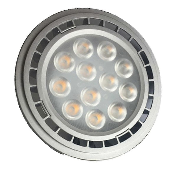 LED Lys AR111 Støpt Aluminiumskall ES111 Spotlight, 12W 85-265V, 3030 LED Chips Varmhvit3000K