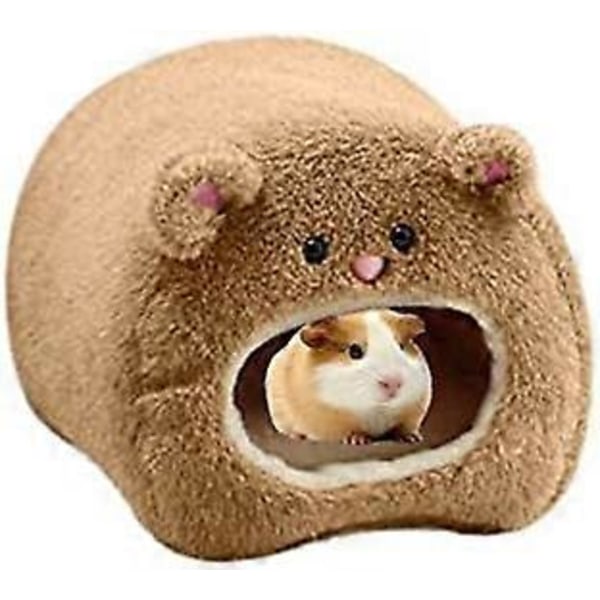 Hamster Plyschleksak Varmt Mjukt Värmande Bädd för Råtta Kanin Brun
