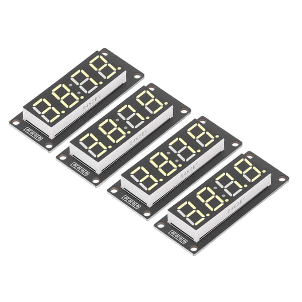 4 sæt 4-cifret digitalrør LED-displaykort 7 segmenter urmodul TM1637 0,56 tommer gul MRA041E