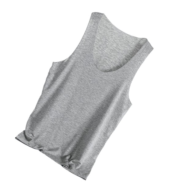 Herr Sleeveless Shirts Sömlös Design Bred Axel Mjuk Andas Stilren Hudvänlig Herr Tank Top för Sport Grå L