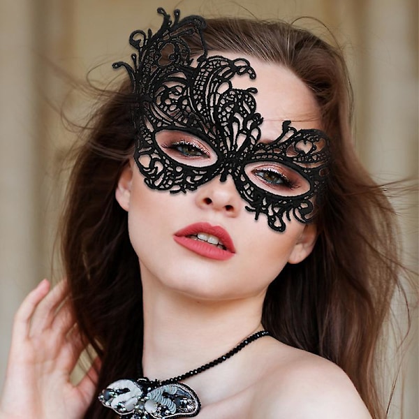 Glittrande Rhinestone Metall Maskeradmask för Kvinnor - Perfekt för Fest, Kvällsbal och Boll Evenemang! (2 st)