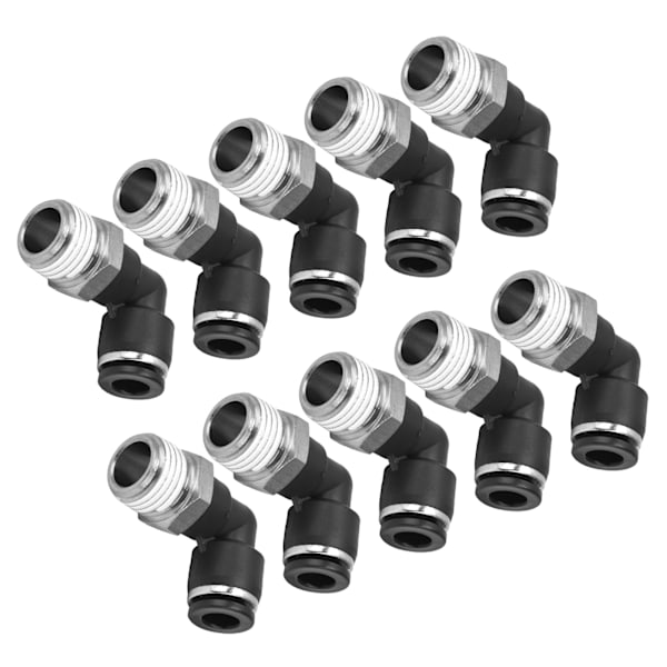 10 stk pneumatiske konnektorer L form retvinklet udvendigt gevind Hurtig rørfittings Luftkompressor tilbehør6 02