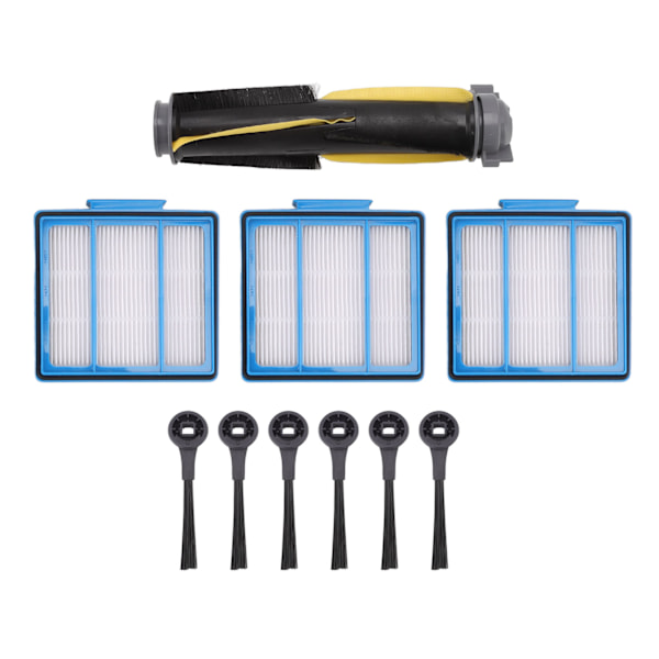 Sweeper Brush Filter Set ABS Housing High Efficiency Particulate Air Filter med 6PCS Side Brush for Shark IQ RV101