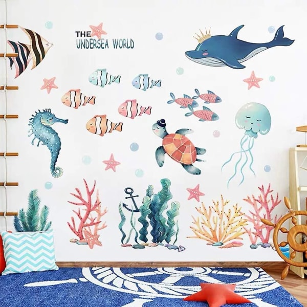 Underwater World Dolphin Wall Stickers - Barnrum & Badrumsdekoration
