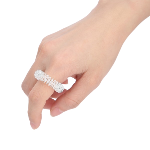 Spiky Sensory Finger Rings Stress Relief Fingre Massasje Smerteterapi Ringer for barn Voksne Sølv
