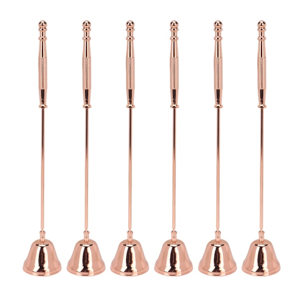 6 st ljuslyktor i roséguld, roterbar klockformad ljuslyktor med ergonomiskt handtag för hushåll