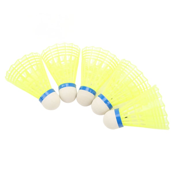 5 st LED-badmintonbollar med nattglöd, 30 mAh, hög elasticitet, för sportaktiviteter
