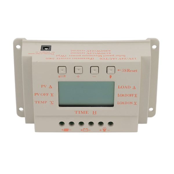 Solcellsregulator MPPT Laddningsurladdningskontroll LCD-display 12V 24V USB 5V Utmatning