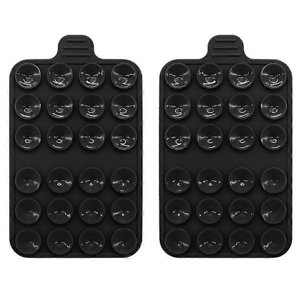 Imukuppipidike - 2X 5,5 x 9 cm Silikoninen Hands-Free Liukumaton Pidike Puhelinkotelolle - Musta