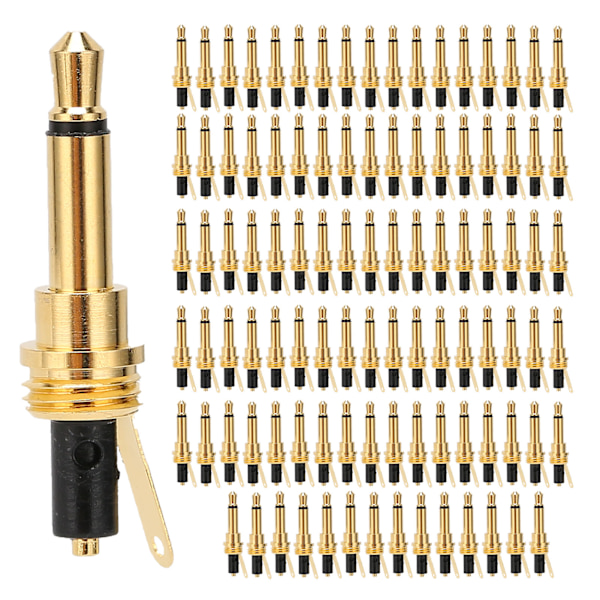 100 stk. 2-polet 3,5 mm mono hovedtelefonstik stik udskiftning DIY AUX adapter reparation