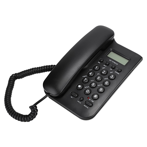 KX T076 kablet engelsk fasttelefon for hjemmekontor (britisk telefonlinje med tilfeldig farge) (svart)