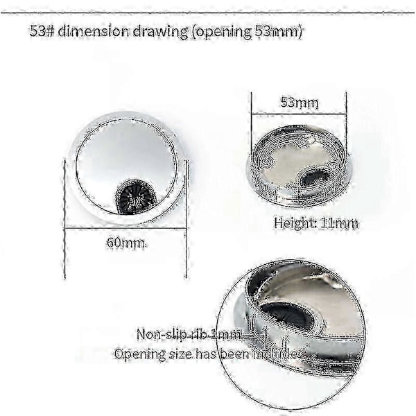 Pöydän johdonreikäkansi Tietokoneen siisti läpivienti Pöydän kaapelin ulostuloportti Pintajohtolaatikko Pöydän kaapelistotarvikkeet 53mm Helmi Kromi