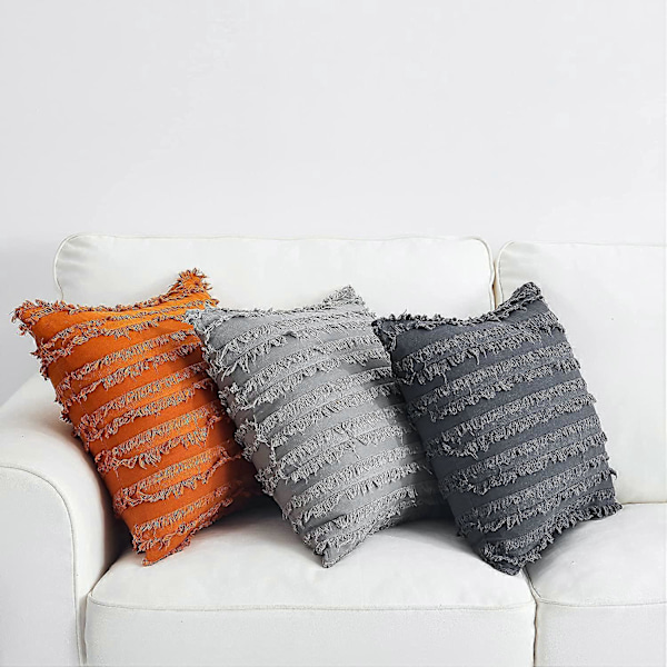 Harmaa koristetyynynpäällinen sohvalle, puuvilla-pellava koristetyynynpäälliset, harmaa väri 50 x 50 cm, 2 kpl