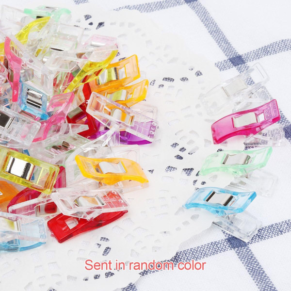 100 stykker klemtang gjør-det-selv 2,7*1,0*1,5 cm plastsøm for binding av lappeteppe hekle håndverk forskjellige farger