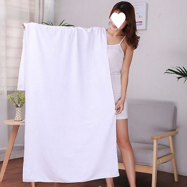 Helvit Badhandduk 180x80cm Persika Mjuk Absorberande Hög Kvalitet