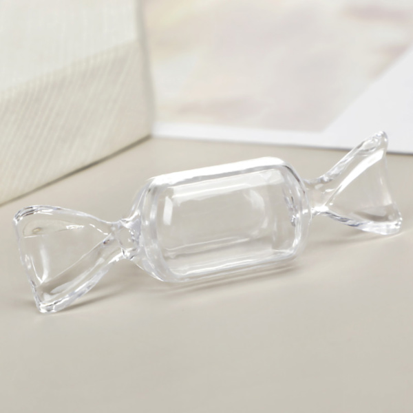 Candy Shape Förvaringslåda Innovativ Tecknad Transparent Smyckesbehållare för örhängen Godis Ringar Pärlor Transparent Ca. 8,5 x 2,5 cm / 3,3 x 1,0 tum