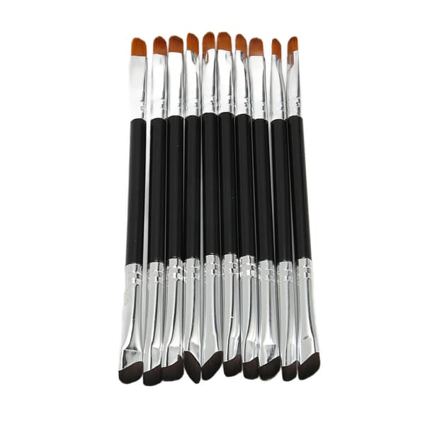 10 stk. segl-eyelinerbørste dobbeltendet segl-eyeliner detaljebørste til makeupkosmetik