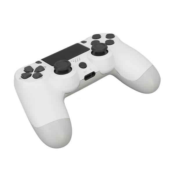 Trådløs spillkontroller Multifunksjonell dobbel vibrasjon Bluetooth Gamepad for PS4 spillkontrollere Hvit