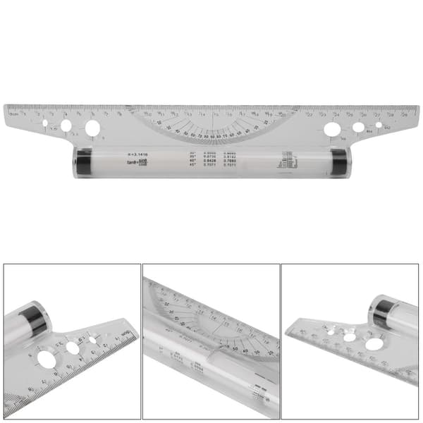 Parallell rullinjal ritning ritning typ vinkellinjal konst mätverktyg 30 cm längd