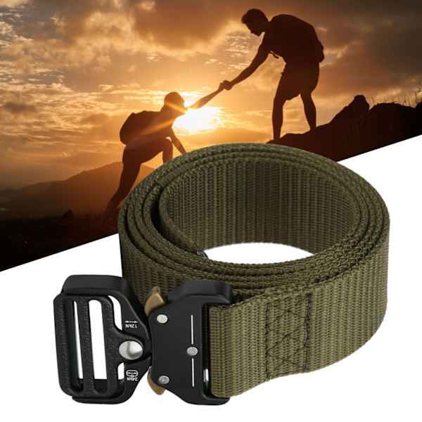 Nylon utendørs multifunksjonsredningsrappellering nedoverbakke militært midjebelte Heavy Duty (armygrønn)